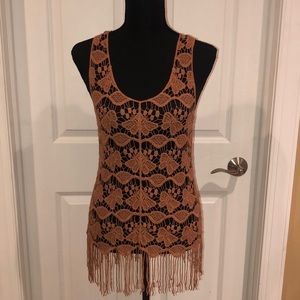 Pinky BKE XS Tobacco Fringe Tank